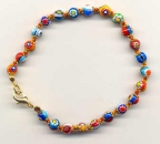 Fine Millefiori, 6mm Round Bracelet